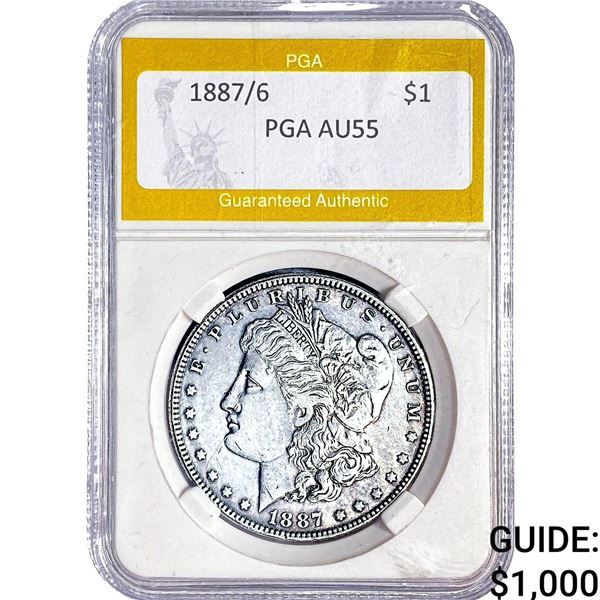1887/6 Morgan Silver Dollar PGA AU55