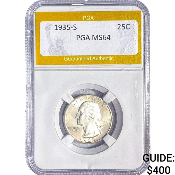 1935-S Washington Silver Quarter PGA MS64