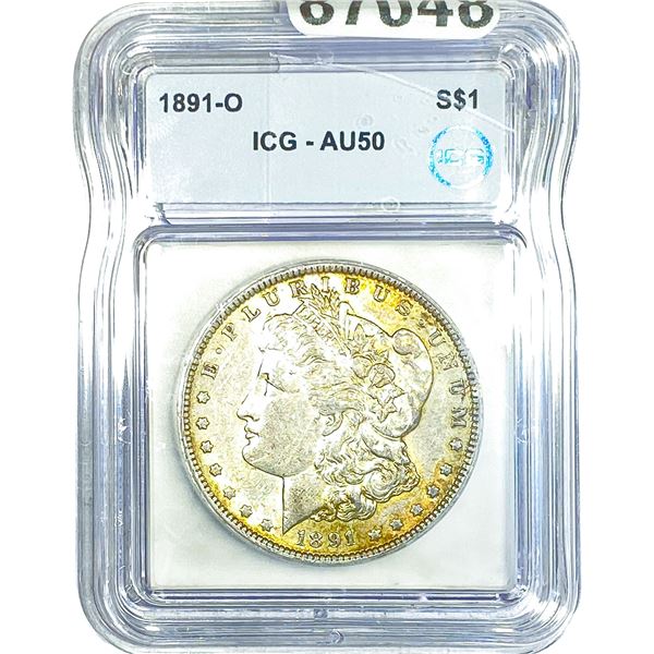 1891-O Morgan Silver Dollar ICG AU50
