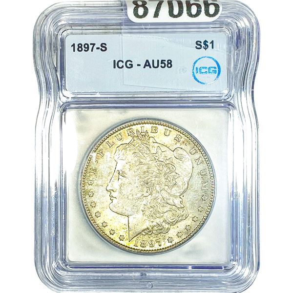 1897-S Morgan Silver Dollar ICG AU58