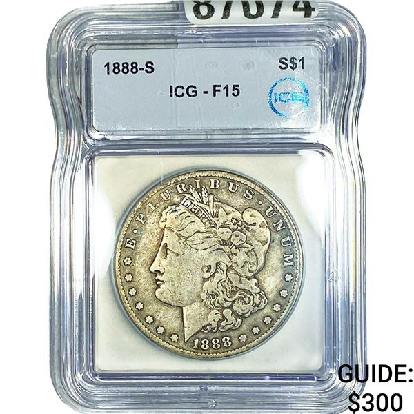 1888-S Morgan Silver Dollar ICG F15