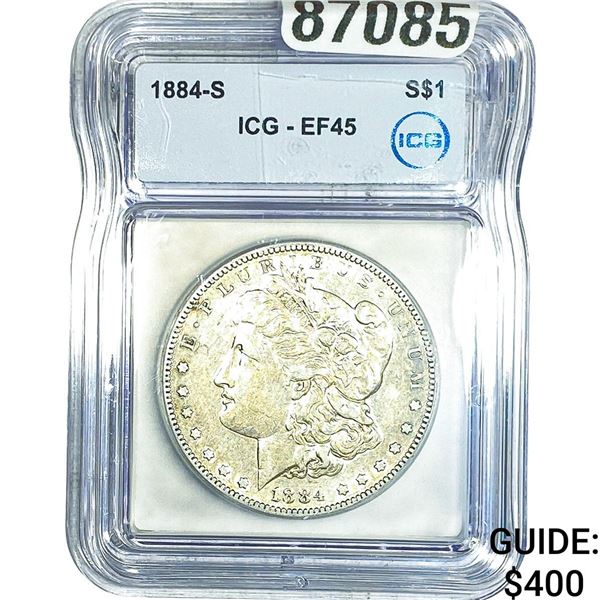 1884-S Morgan Silver Dollar ICG EF45