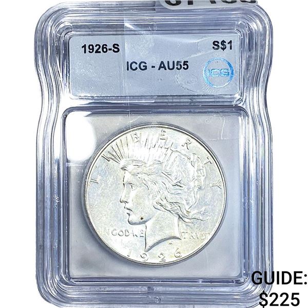 1926-S Silver Peace Dollar ICG AU55