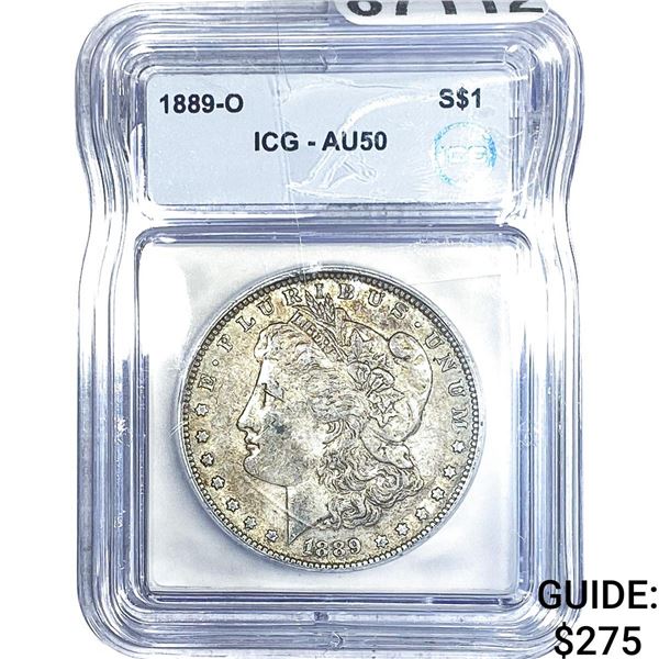 1889-O Morgan Silver Dollar ICG AU50