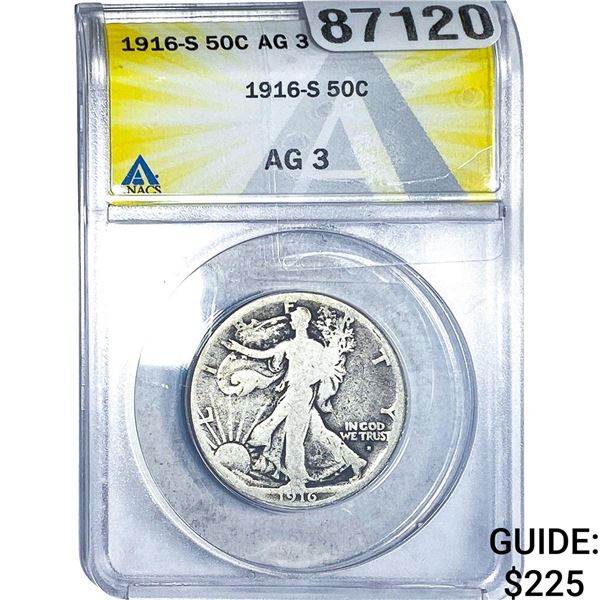 1916-S Walking Liberty Half Dollar ANACS AG3