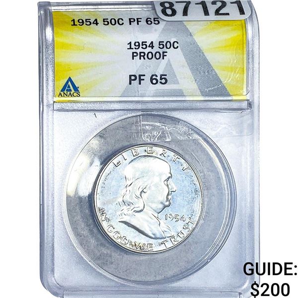 1954 Franklin Half Dollar ANACS PF65
