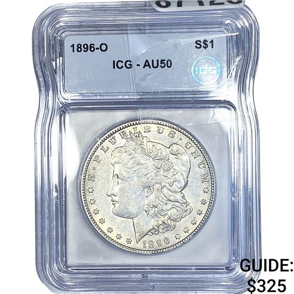 1896-O Morgan Silver Dollar ICG AU50