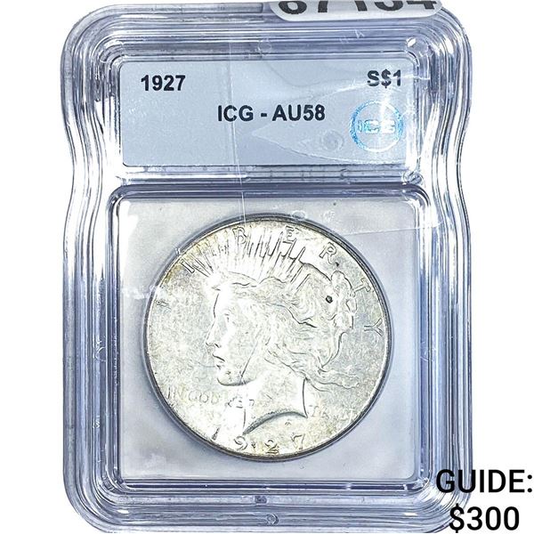 1927 Silver Peace Dollar ICG AU58