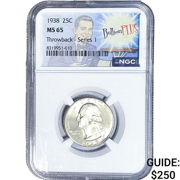 1938 Washington Silver Quarter NGC MS65