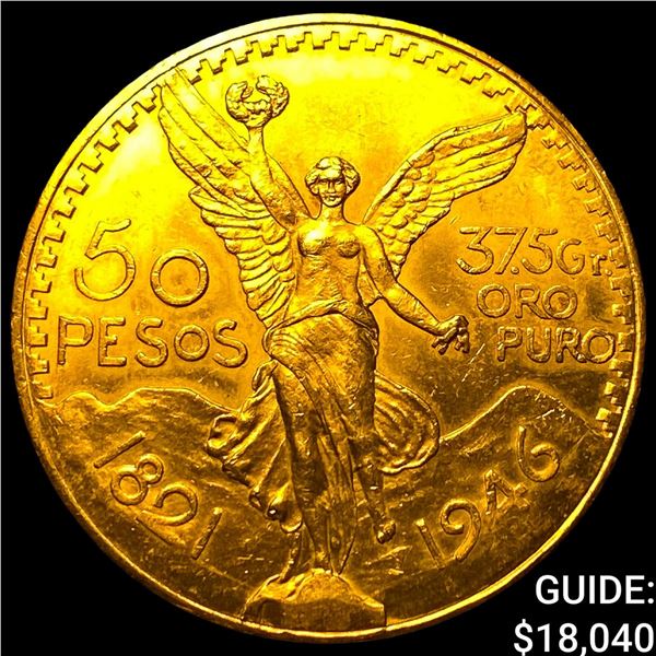 1946 Mexico Gold 50 Pesos 1.2057oz Gold