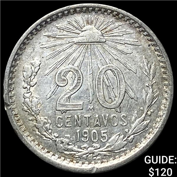 1905 Mexico Silver 20 Centavos