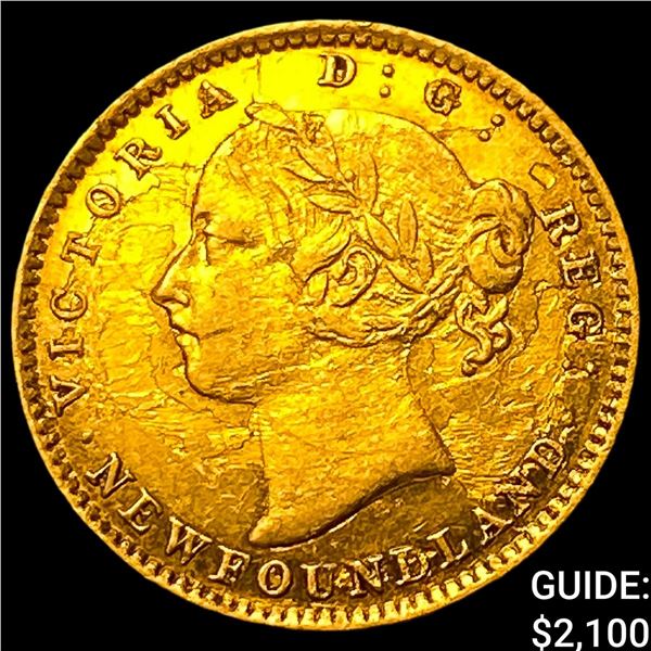 1882H Newfoundland Gold 2 Dollars .0981oz AGW