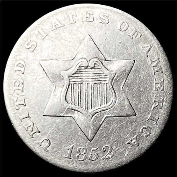 1852 Silver Three-Cent Piece CLOSELY  UNCIRCULATED