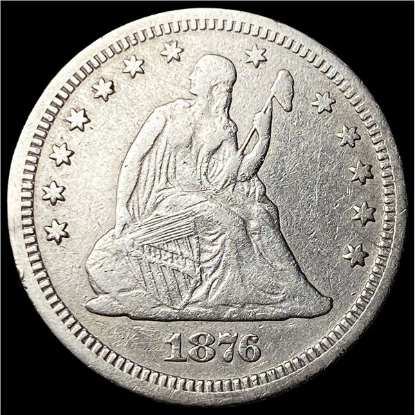1876-CC Silver Quarter Dollar ABOUT  UNCIRCULATED
