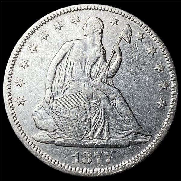 1877 Seated Liberty Half Dollar NEARLY  UNCIRCULATED