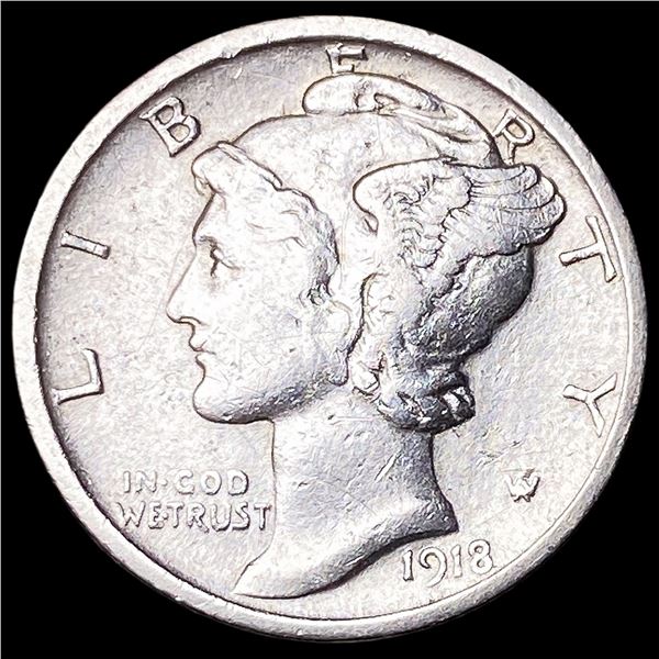 1918-S Silver Mercury Dime CLOSELY  UNCIRCULATED