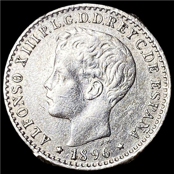 1896 Puerto Rico Silver 10 Centavos HIGH GRADE