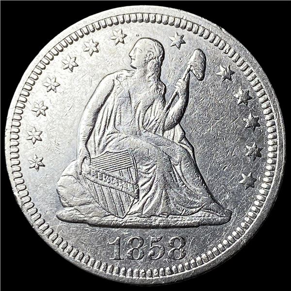 1858 Seated Liberty Quarter NEARLY  UNCIRCULATED