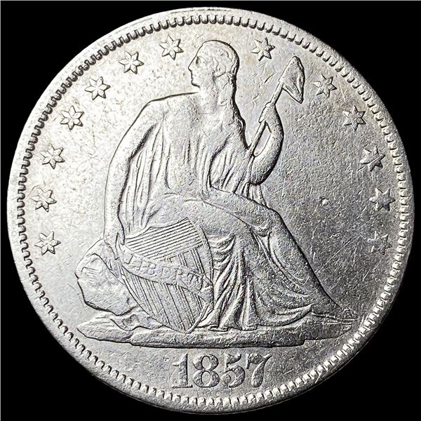 1857 Silver Seated Liberty Half Dollar NEARLY UNCIRCULATED