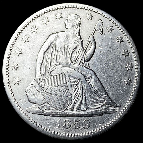 1859-S Silver Seated Liberty Half Dollar CLOSELY UNCIRCULATED