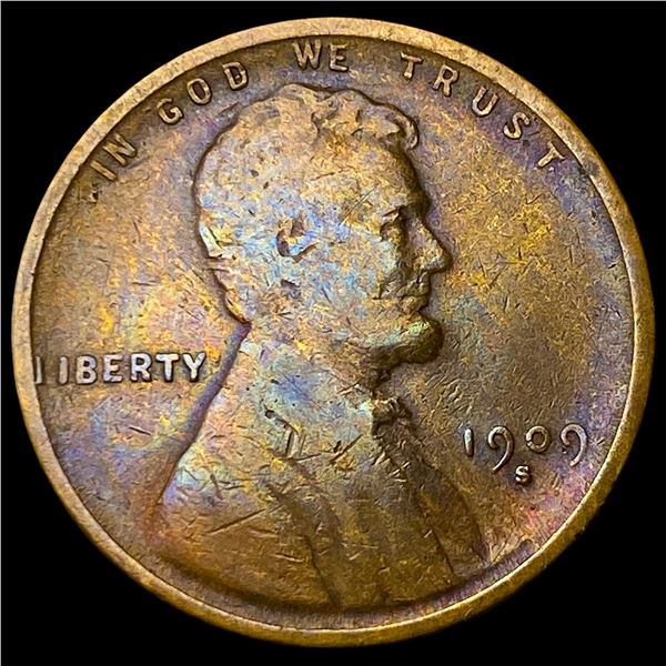 1909-S Lincoln Wheat Cent LIGHTLY CIRCULATED