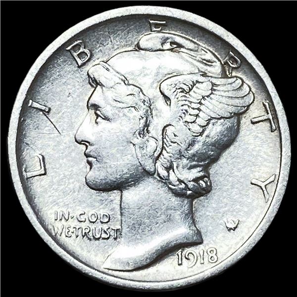 1918-D Silver Mercury Dime CLOSELY  UNCIRCULATED