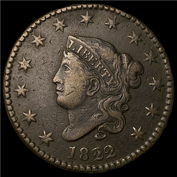 1822 Coronet Head Large Cent NEARLY  UNCIRCULATED
