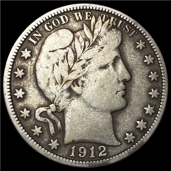 1912-D Silver Barber Half Dollar LIGHTLY  CIRCULATED