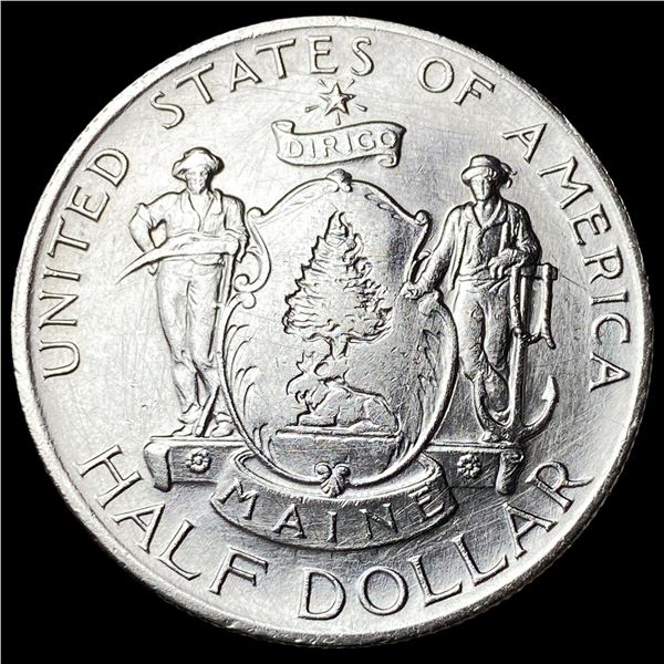 1920 Silver Maine Centennial Half Dollar CLOSELY UNCIRCULATED