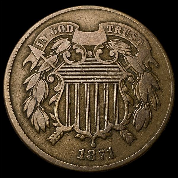 1871 Two-Cent Piece HIGH GRADE