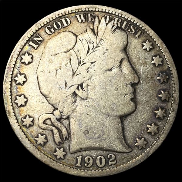 1902-S Silver Barber Half Dollar LIGHTLY  CIRCULATED