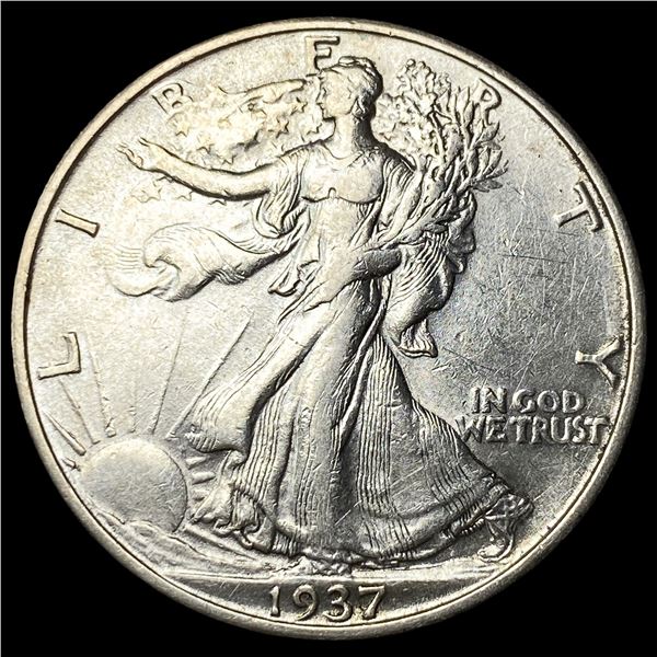 1937-S Silver Walking Liberty Half Dollar  CLOSELY UNCIRCULATED