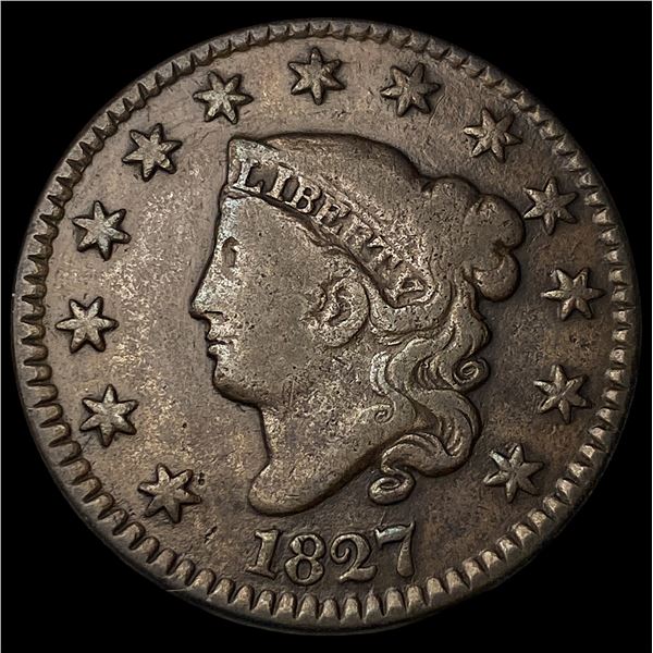 1827 Coronet Head Large Cent LIGHTLY CIRCULATED