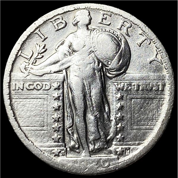 1920-S Silver Standing Liberty Quarter NEARLY UNCIRCULATED