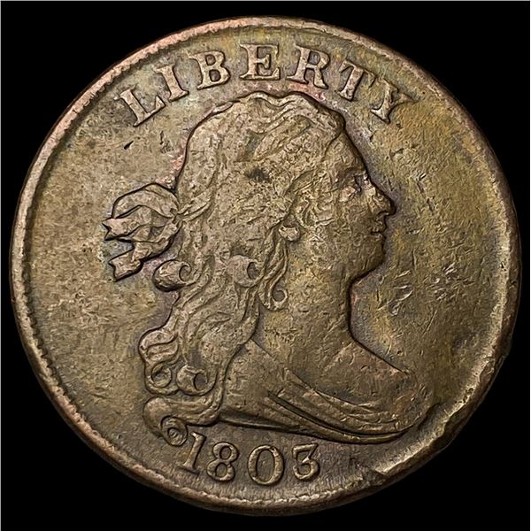 1803 Draped Bust Half Cent NEARLY  UNCIRCULATED