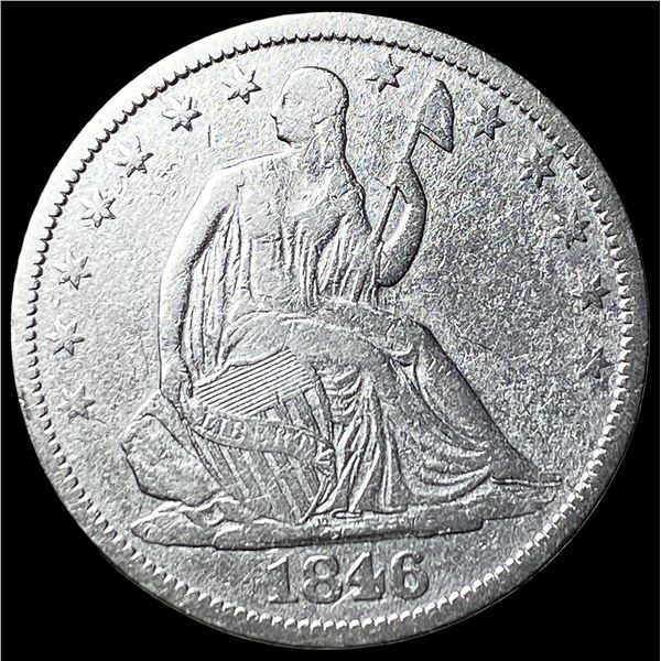 1846-O Silver Seated Liberty Half Dollar ABOUT UNCIRCULATED