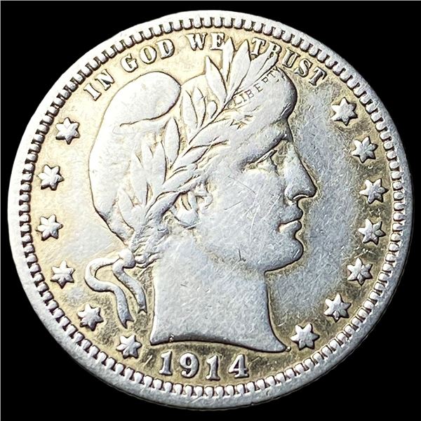 1914 Silver Barber Quarter LIGHTLY CIRCULATED