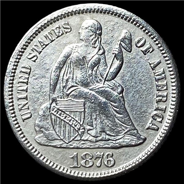 1876-CC Silver Seated Liberty Dime CLOSELY  UNCIRCULATED