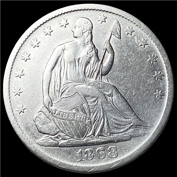1868-S Silver Seated Liberty Half Dollar NEARLY UNCIRCULATED