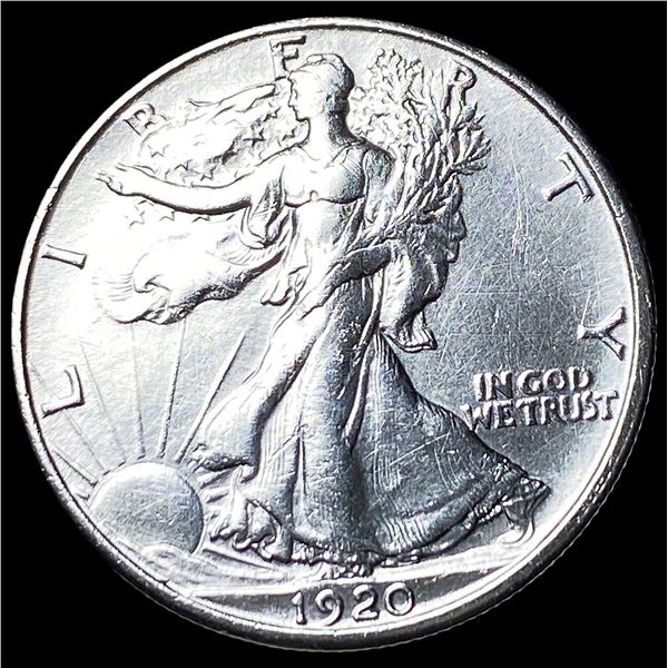 1920-S Silver Walking Liberty Half Dollar CLOSELY UNCIRCULATED