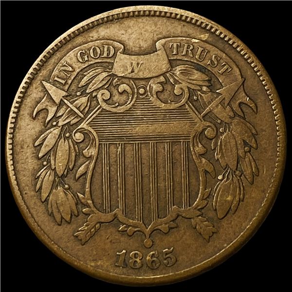 1865 Two-Cent Piece LIGHTLY CIRCULATED