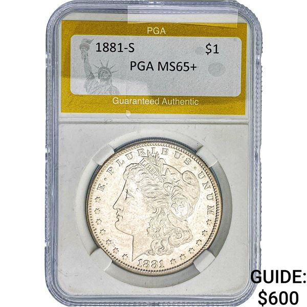 1881-S Morgan Silver Dollar PGA MS65+