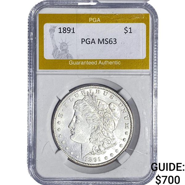 1891 Morgan Silver Dollar PGA MS63