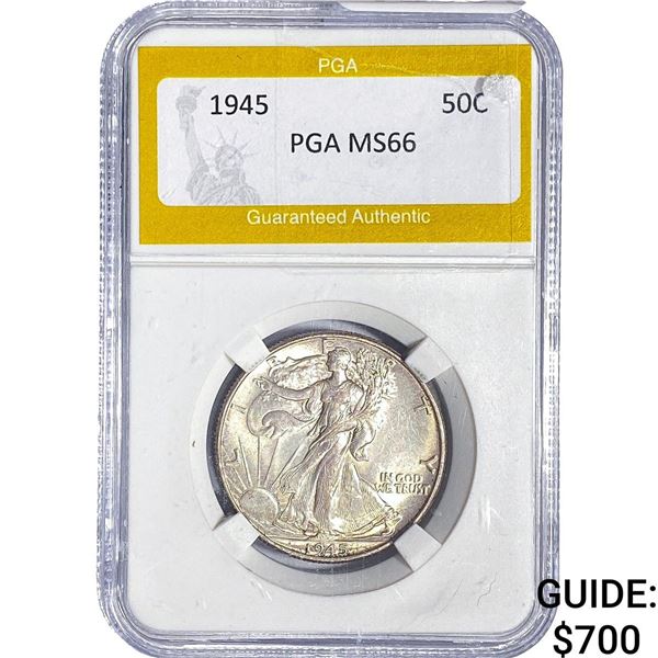 1945 Walking Liberty Half Dollar PGA MS66