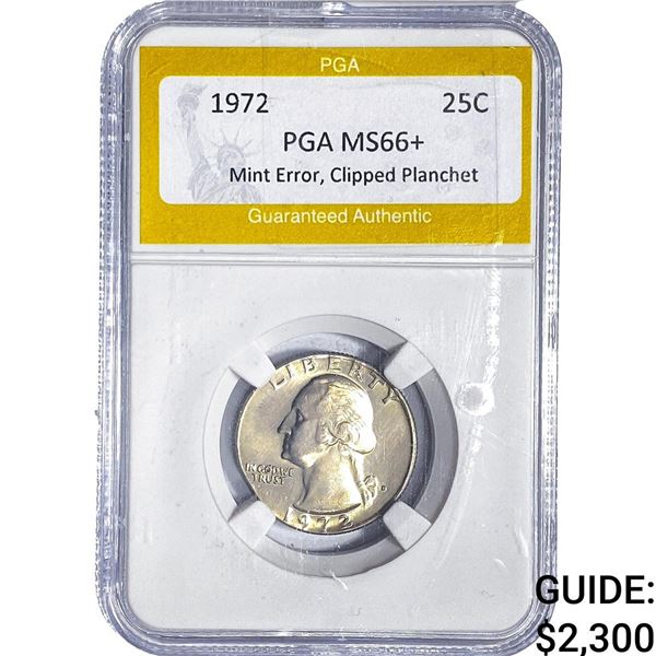 1972 Washington Silver Quarter PGA MS66+ Mint Error
