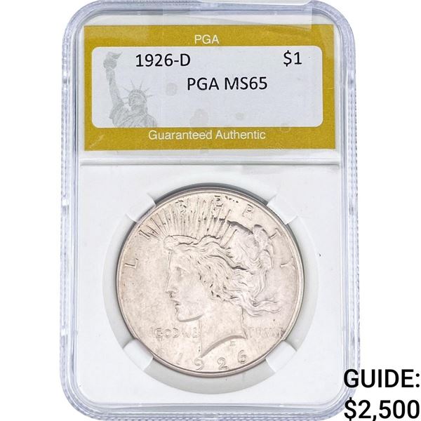 1926-D Silver Peace Dollar PGA MS65