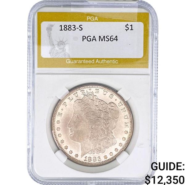 1883-S Morgan Silver Dollar PGA MS64