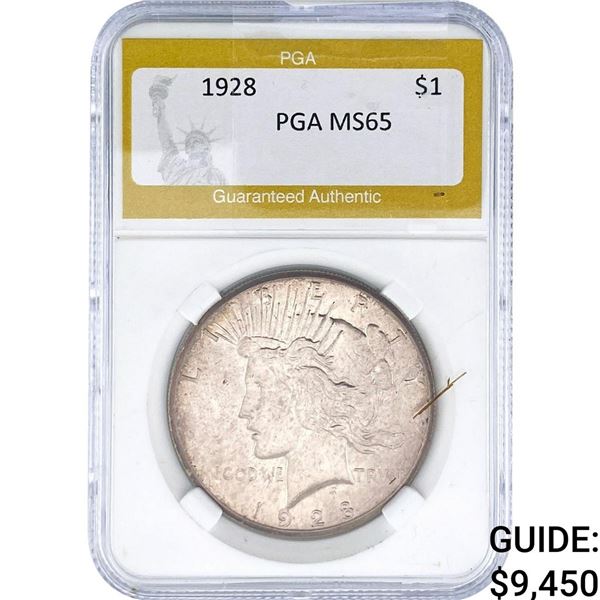 1928 Silver Peace Dollar PGA MS65