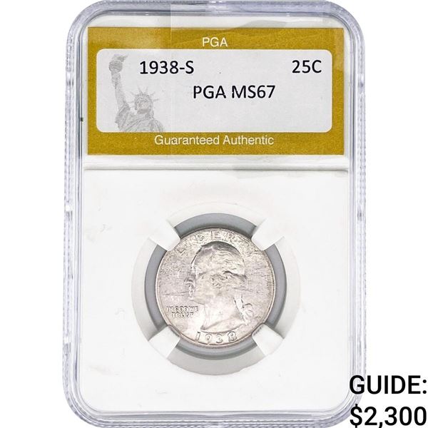 1938-S Washington Silver Quarter PGA MS67