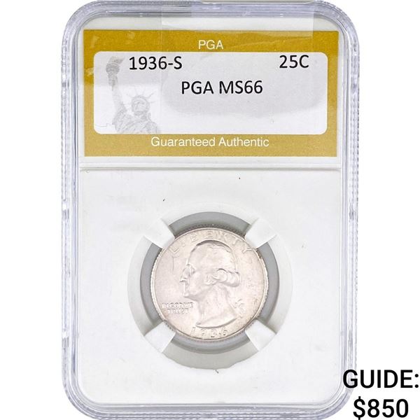 1936-S Washington Silver Quarter PGA MS66